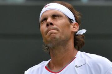 El tenista español Rafael Nadal, durante el partido de primera ronda del torneo de tenis de Wimbledon disputado ante el belga Steve Darcis