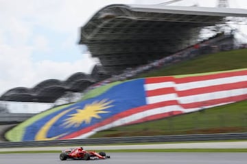 Sebastian Vettel in action during the Malaysian GP this weekend