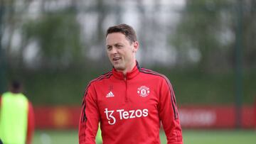 MANCHESTER, ENGLAND - APRIL 13: (EXCLUSIVE COVERAGE) Nemanja Matic of Manchester United in action during a first team training session at Carrington Training Ground on April 13, 2022 in Manchester, England. (Photo by Tom Purslow/Manchester United via Getty Images)