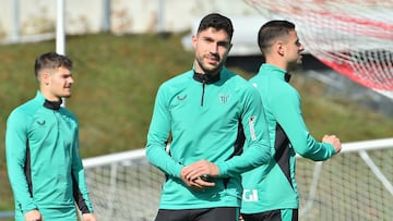 Núñez, en un entrenamiento con el Athletic.