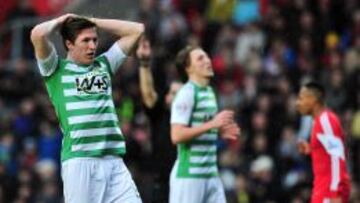 Jugadores de Yeovil en un partido de FA Cup.