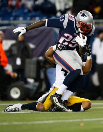 Pittsburgh Steelers-New England Patriots. LeGarrette Blount (29) con el balón.