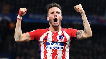 El centrocampista del Atlético de Madrid, Saúl Ñíguez, durante un partido.