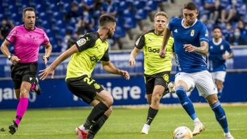 Paso en corto de Oviedo y Girona en el Carlos Tartiere
