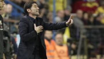 Marcelino, durante el partido.