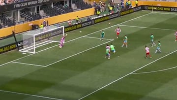 Momento del gol de Pablo Barrios en el partido del Mundial de Clubes contra Seattle Sounders.