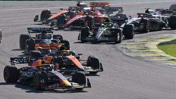 Salida del esprint en Interlagos del GP de Brasil. F1 2023.
