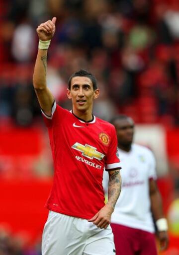 8.- Angel Di María (a la izquierda) llegó esta temporada desde el Real Madrid al Manchester United y no ha respondido a su cartel de figura. 