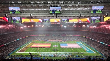 Panorámica del estadio Bernabéu, el pasado 16 de noviembre, durante la celebración del primer partido oficial de la NFL en España entre los Washington Commanders y los Miami Dolphins.