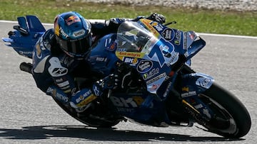 BK8 Gresini Racing MotoGP team's Spanish MotoGP rider Alex Marquez rides in the MotoGP Malaysian Grand Prix at the Sepang International Circuit in Sepang on October 26, 2025. (Photo by Lillian SUWANRUMPHA / AFP)