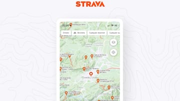 Imagen de la nueva pestaña de Mapas de la red social Strava.