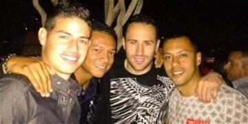 James Rodríguez y David Ospina en la fiesta de cumpleaños de Guarin.