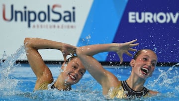 Sara Salda&ntilde;a y Paula Ram&iacute;rez, en Glasgow.