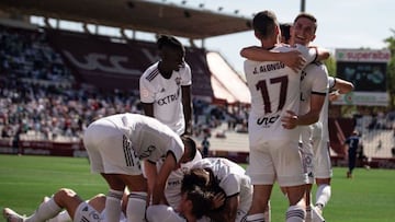 El Albacete celebra un gol. 