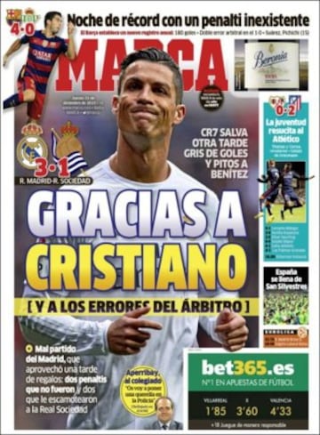 Las últimas portadas de la prensa deportiva del 2015