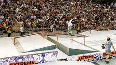 Skater patinando durante el Extreme Barcelona de las Urban World Series, en el Parc del Fòrum.