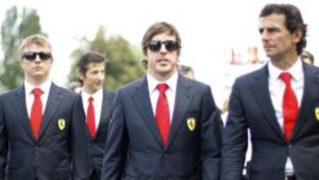 Equipo 2014. Raikkonen, Alonso y Pedro de la Rosa. 