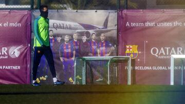 Busquets, en un entrenamiento.