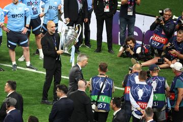 Pep Guardiola, entrenador del Manchester City, en la final de la Champions League.