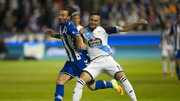 Florin Andone y Alexis en el encuentro entre el Alav&eacute;s y el Deportivo