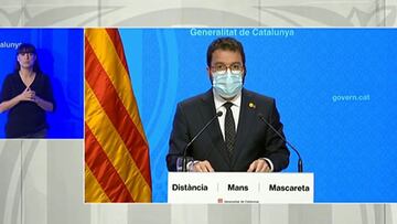 El vicepresidente del Govern, Pere Aragonès, en rueda de prensa el 29 de octubre de 2020.
GOVERN
29/10/2020