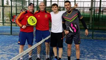 Casillas y Codina despu&eacute;s de jugar al p&aacute;del