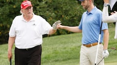 Donald Trump brushed off protests which are planned for later today as he hosts the Saudi-backed LIV Golf tournament at his golf club in Bedminster.