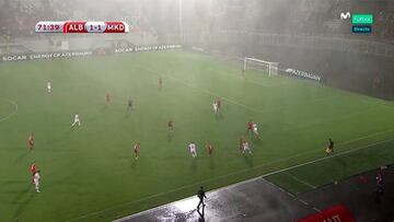 Se aplaza en el minuto 75 el Albania vs Macedonia por la lluvia