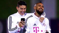James Rodr&iacute;guez env&iacute;a emotivo mensaje a Arturo Vidal luego de su salida del del Bayern M&uacute;nich. El chileno ya firm&oacute; con el Barcelona de Espa&ntilde;a