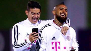 James Rodr&iacute;guez env&iacute;a emotivo mensaje a Arturo Vidal luego de su salida del del Bayern M&uacute;nich. El chileno ya firm&oacute; con el Barcelona de Espa&ntilde;a