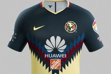 Primera equipación del América.