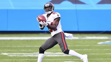 A tan solo dos semanas de firmar con los Buccaneers, el problemático wide receiver fue acusado de causas destrozos en un residencial de Florida.