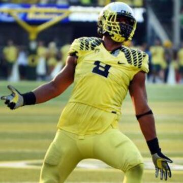 Arik Armstead, nuevo jugador de los San Francisco 49ers, con los Oregon Ducks.