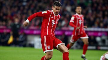 James Rodríguez jugará este sábado con el Bayern ante el Wolfsburgo.