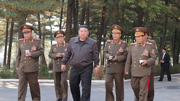 North Korean leader Kim Jong Un inspects the headquarters of the 2nd Corps of North Korean army, October 17, 2024, in this photo released by North Korea's official Korean Central News Agency. KCNA via REUTERS ATTENTION EDITORS - THIS IMAGE WAS PROVIDED BY A THIRD PARTY. REUTERS IS UNABLE TO INDEPENDENTLY VERIFY THIS IMAGE. NO THIRD PARTY SALES. SOUTH KOREA OUT. NO COMMERCIAL OR EDITORIAL SALES IN SOUTH KOREA. TPX IMAGES OF THE DAY