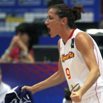 Laia Palau durante un partido del Mundial de 2010 contra Bielorrusia.