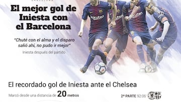 El dibujo del memorable golazo de Iniesta al Chelsea