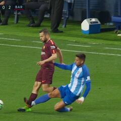 La espeluznante entrada de Samu García a Jordi Alba: vio la roja