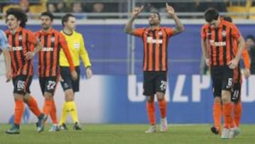 Alex Teixeira celebra el 4-0 que cerraba la goleada del Shakhtar Donetsk ante el Malmoe en el encuentro de la cuarta jornada de la fase de grupos de la Champions League.