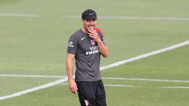 Simeone, en un entrenamiento del Atlético.