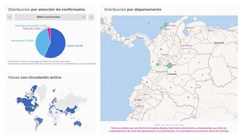 Mapa de casos y muertes por coronavirus por departamentos en Colombia: hoy, 22 de junio