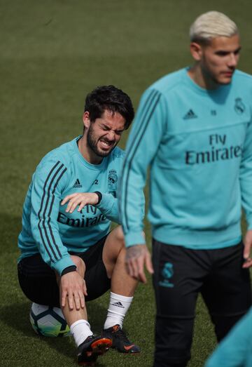 El susto de Isco protagoniza el entrenamiento del Madrid