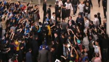 Messi, a su llegada a Pekín.