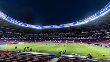 Panorámica del Metropolitano en la última sesión de los rojiblancos antes de enfrenarse al Inter.