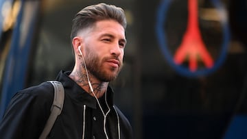 Paris Saint-Germain's Spanish defender Sergio Ramos arrives for the French L1 football match between Paris Saint-Germain (PSG) and Lens (RCL) at the Parc des Princes in Paris, on April 15, 2023. (Photo by FRANCK FIFE / AFP)