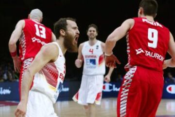 Sergio Rodr¨ªguez durante el partido de pase a cuartos.