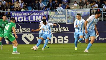 Luismi Sánchez, durante el Málaga - Racing de Santander.