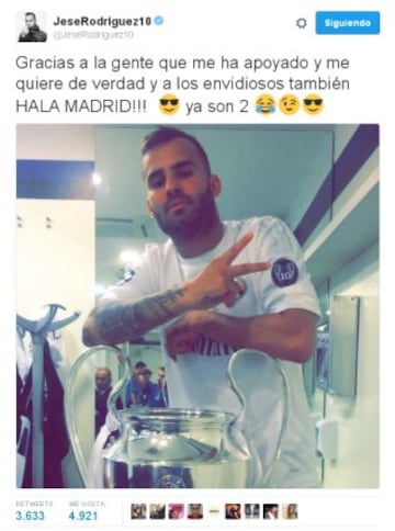 La celebración de los jugadores del Real Madrid en las redes sociales