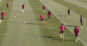 Último entreno del Atleti antes de viajar a Leverkusen