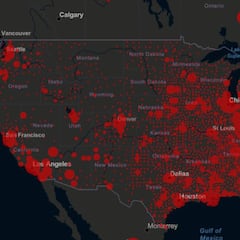 Mapa de casos y muertos por estados de coronavirus en USA; 6 de mayo